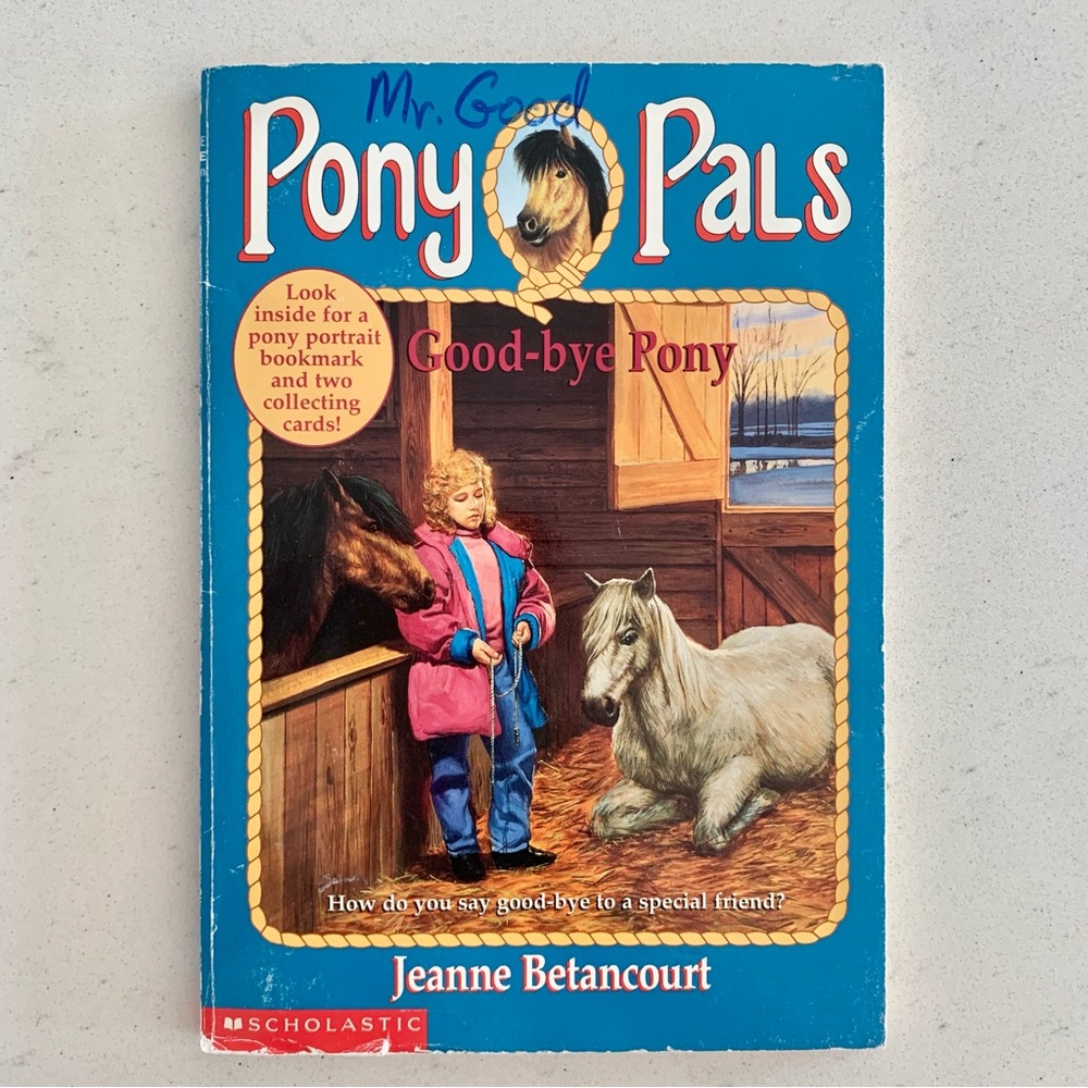 Pony Pals - Good Bye Pony - Vintage 90s Scholastic Book - w/ original bookmark